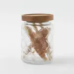 レトロ柄ウッド蓋ガラスキャニスター - Image 3