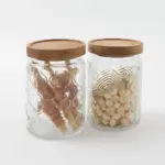 レトロ柄ウッド蓋ガラスキャニスター - Image 6