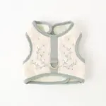 冷感マーガレット柄ハーネス+リードSET【名入れ刺繍対応】【保冷剤付き】