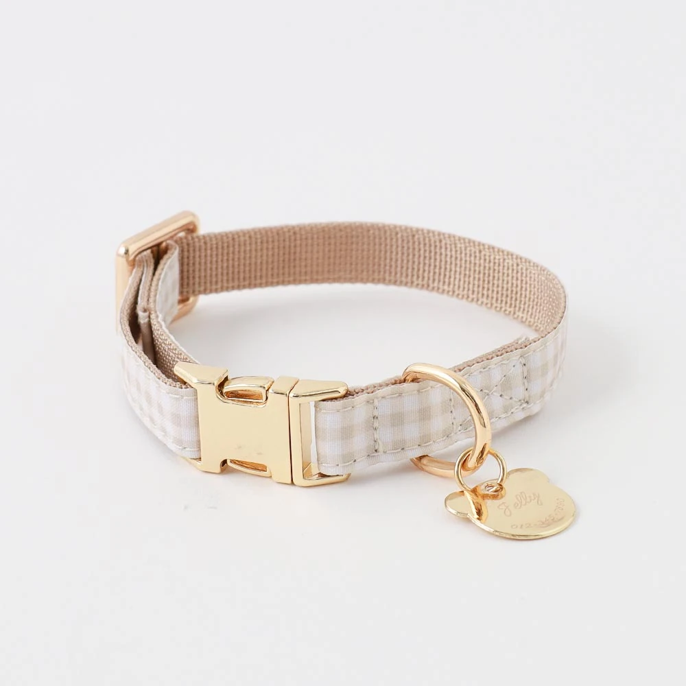 product_image_1763957458.webp ギンガムチェックくまさんチャームカラー+リードSET【名入れ彫刻対応】 - Image 1